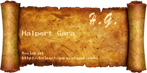 Halpert Gara névjegykártya